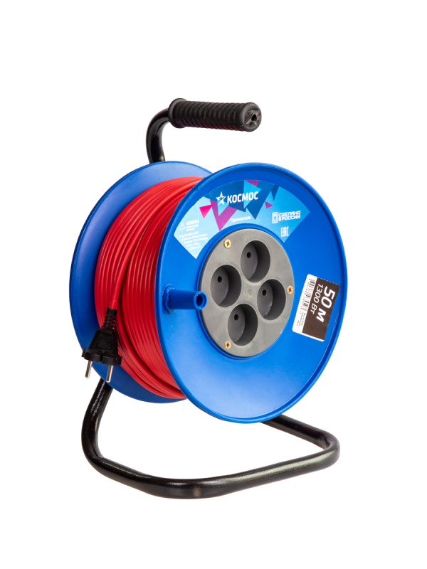 Удлинитель катушка 6А 4 гнезда ПВС 2*0,75 50м