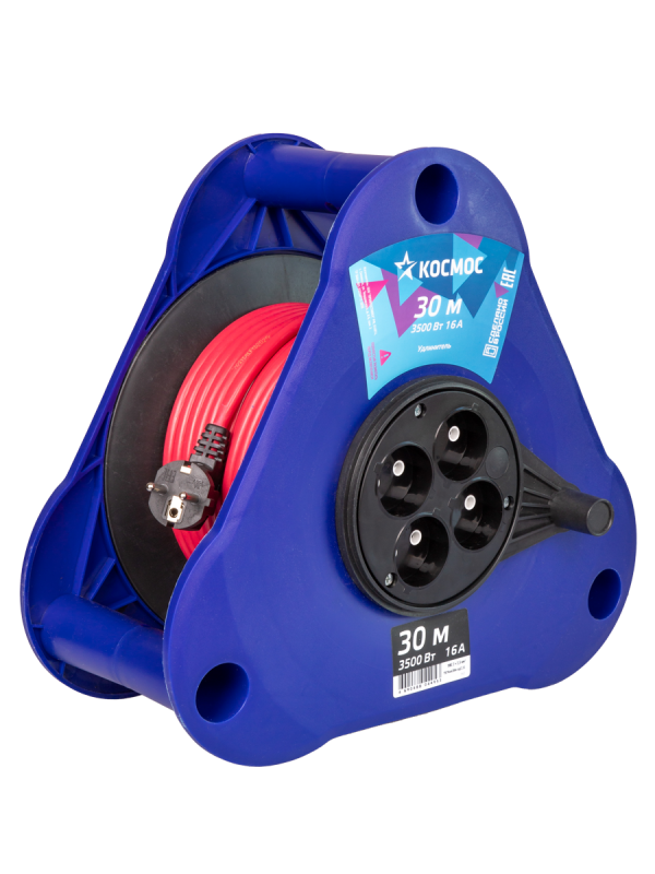 Удлинитель катушка-треуг 16А 3500Вт 4 гн ПВС 2x2,5 30м УКП