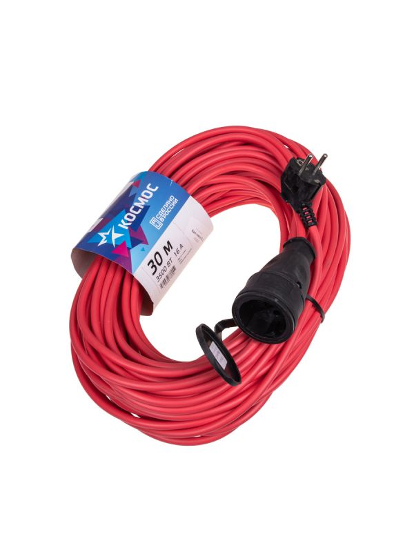 Удлинитель шнур 30м 1 гнездо ПВС 2*1.5 мм 16А 220В 3500Вт УХ16