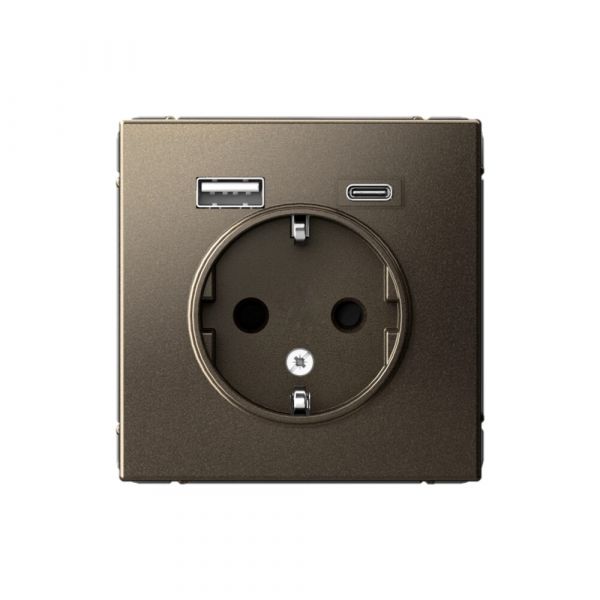 ARTGALLERY розетка 16А с 2 USB A+C, 5В/2,4А/3,0А, 2х5В/1,5А, механизм, мокко