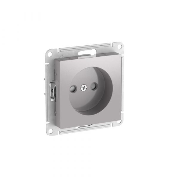 ATLASDESIGN РОЗЕТКА без заземления со шторками, 16А, быстрозажимные клеммы, АЛЮМИНИЙ