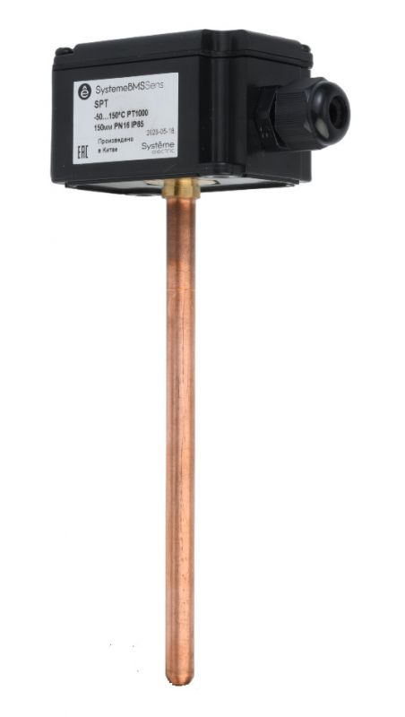 Датчик температуры погружной, -50...+150 град 0...10В 150мм =15...35В с гильзой 100мм