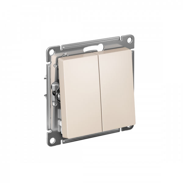 Выключатель двухклавишный ATLASDESIGN схема 5 10АХ механизм бежевый