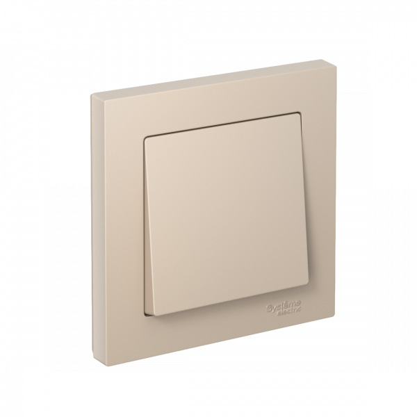 ATLASDESIGN выключатель одноклавишный, сх.1, 10АХ, в сборе, ПЕСОЧНЫЙ