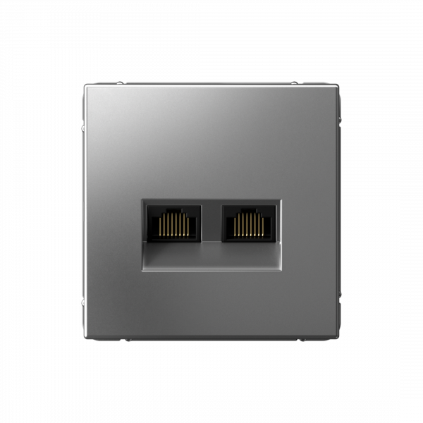 ARTGALLERY РОЗЕТКА двойная компьютерная RJ45+RJ45, кат. 5е, механизм, СТАЛЬ