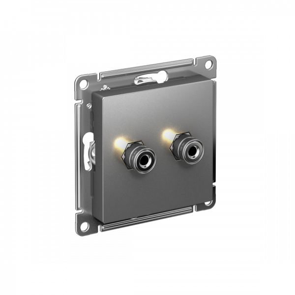 Аудиорозетка ATLASDESIGN двухместная сталь