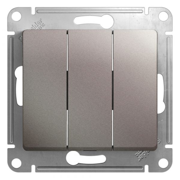 GLOSSA выключатель 3-клавишный сх.3 платина