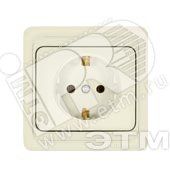 Розетка Валери с заземлением слоновая кость