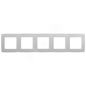 Рамка для розеток и выключателей 5 постов белый пластик ЭРА 12 12-5005-01