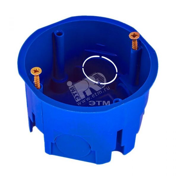 Подрозетник для сплошных стен 68х45, IP 30, синий