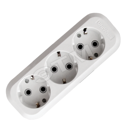 Розетка-колодка 3 поста наружная с заземлением ABS-пластик