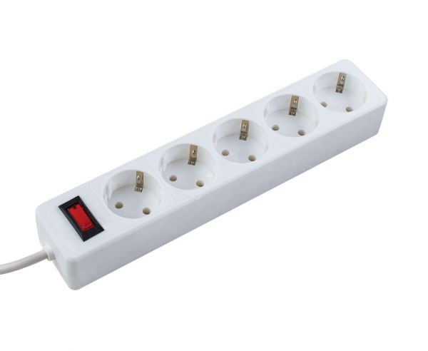 Фильтр сетевой ПВС 3х0.75 белый 5м с выключателем