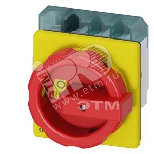 MASTER/EMER. STOP SWITCH 4-ПОЛЮСА IU=63, P/AC-23A W. 400V=22KW FRONT MOUNTING FOUR-HOLE MOUNTING ROT. MECHANISM RED/YELLOW
