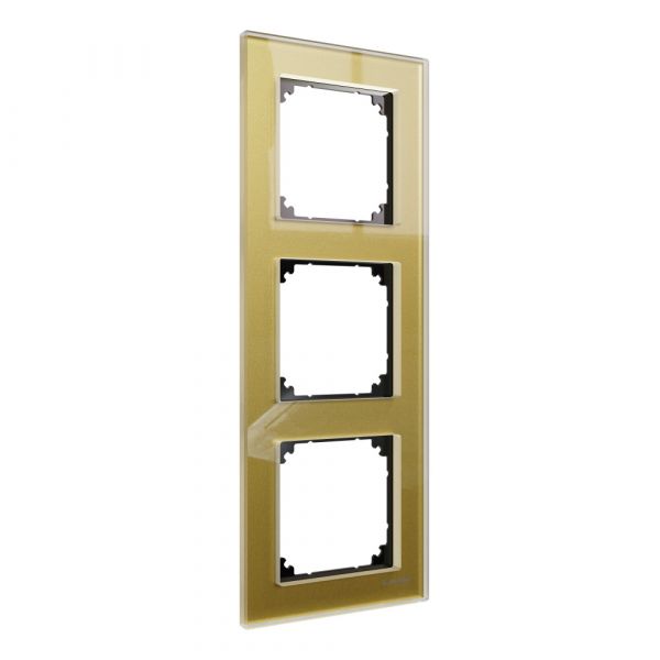 MERTEN M-Elegance РАМКА стеклянная 3 поста, ЗОЛОТО, SM