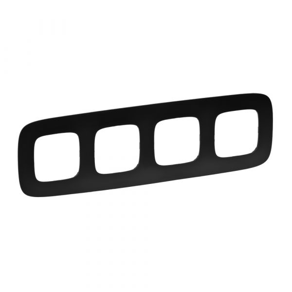 Valena ALLURE Рамка 4 поста матовый черный универсальная