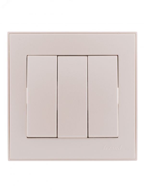 Выключатель RAIN тройной жемчужно-белый перламутр