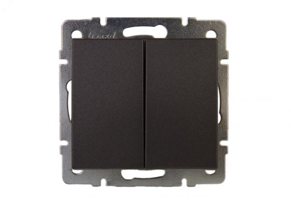 Выключатель RAIN двойной черный графит матовый механизм