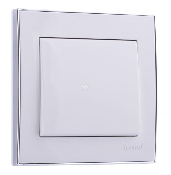 RAIN Выключатель белый с боковой вставкой хром