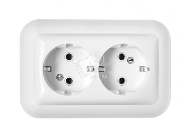 Беларусь Розетка двойная с заземлением скрытая 16А
