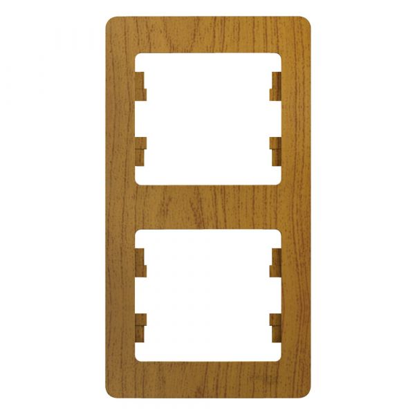 GLOSSA Рамка 2 поста вертикальная дуб