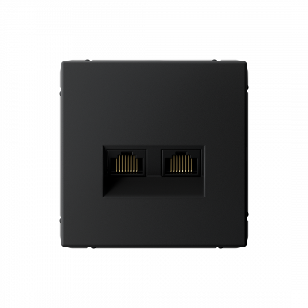 ARTGALLERY РОЗЕТКА двойная компьютерная RJ45+RJ45, кат. 5е, механизм, КАРБОН