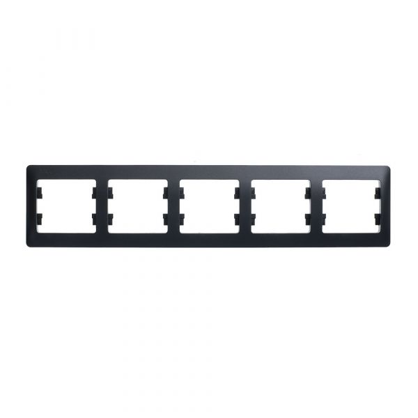 GLOSSA Рамка 5 постов горизонтальная антрацит