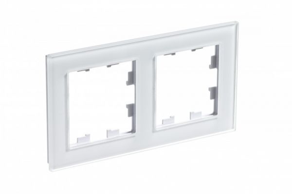 Рамка двухпостовая ATLASDESIGN NATURE, ОРГАНИЧЕСКОЕ СТЕКЛО БЕЛЫЙ