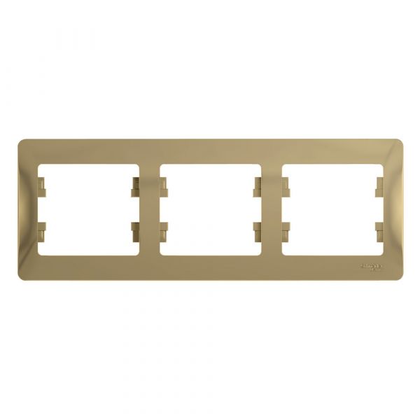GLOSSA Рамка горизонтальная 3 поста титан