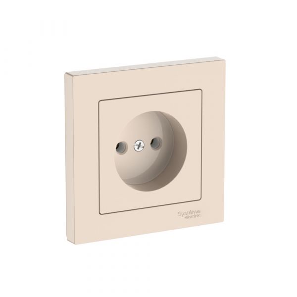 ATLASDESIGN РОЗЕТКА без заземления, 16А, в сборе, быстрозажимные клеммы, БЕЖЕВЫЙ