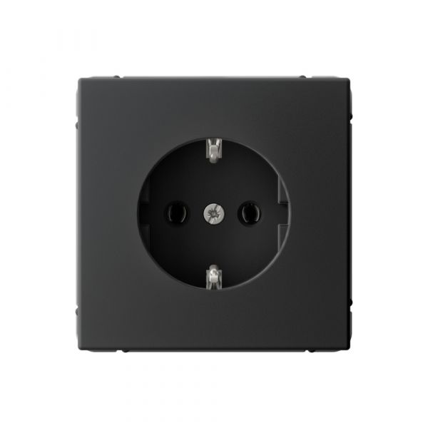 ARTGALLERY РОЗЕТКА с заземлением, 16А, механизм, быстрозажимные клеммы, карбон