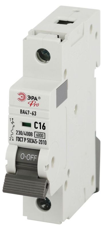 Выключатель автоматический PRO VA63-1P16C6 ВА47-63 1P 16А кривая C 6кА