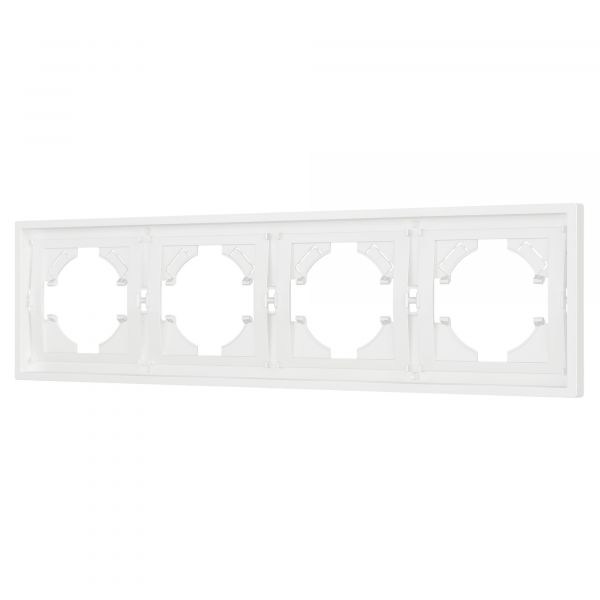 Рамка пластиковая FRM-TENDO-SFPL-4-WH, Белый, 4 поста