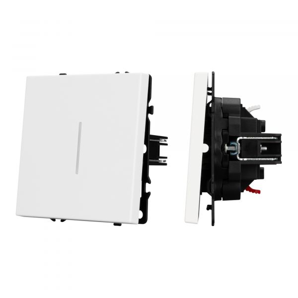 Механизм выключателя одноклавишный непроходной LED SWT-NOBE-MK01-SFPL-L-WH 230V, 10A, Белый, 1 пост