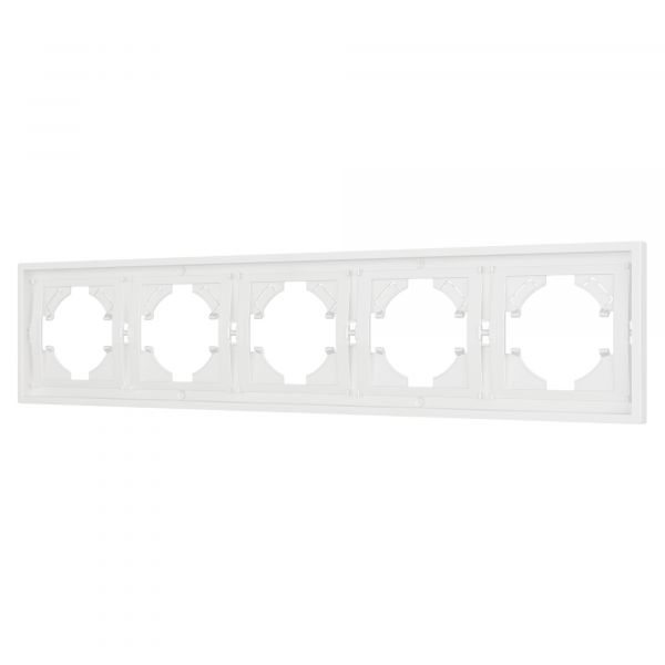 Рамка пластиковая FRM-TENDO-SFPL-5-WH, Белый, 5 постов