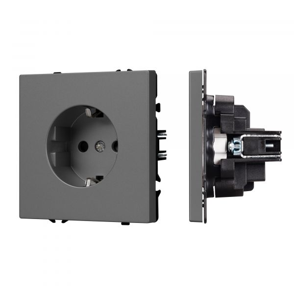 Механизм электрической розетки SCT-NOBE-MEU1-SFPL-GR 230V, 16A, Серый, 1 пост