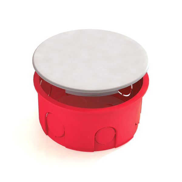 Коробка распаячная D80x40мм для скрытого монтажа в кирпичных стенах с перфорированным основанием