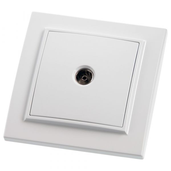 Розетка телевизионная, 75 Ом, 5-862МГц, Эрна, белый,