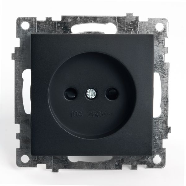 Розетка 1-местная б/з, Катрин, черный,