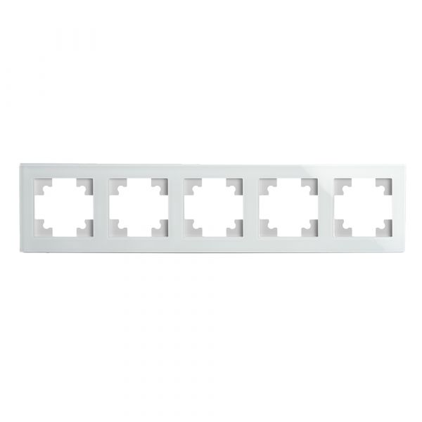 Рамка горизонтальная 5-местная, Катрин, белый