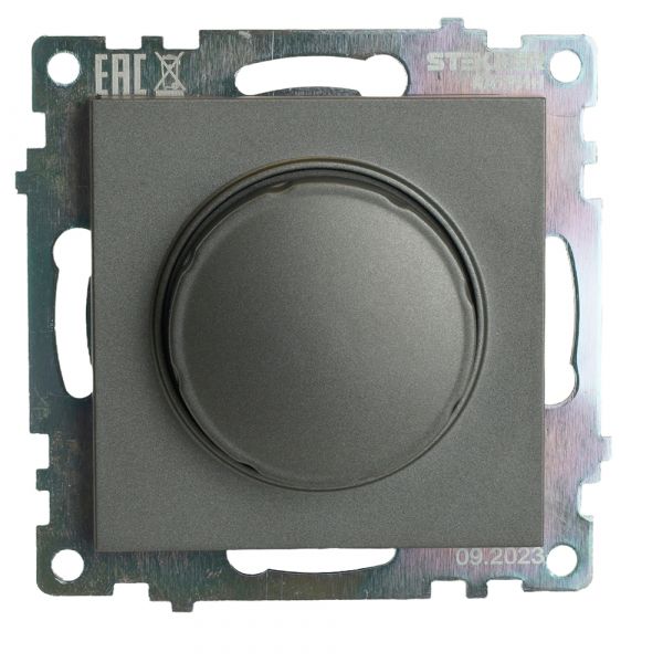Выключатель диммирующий TRIAC (механизм) 250В 500W серия Катрин графит STEKKER
