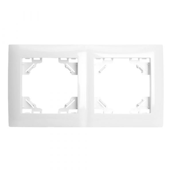 Рамка двухместная горизонтальная серия Эрна Элегант белый STEKKER