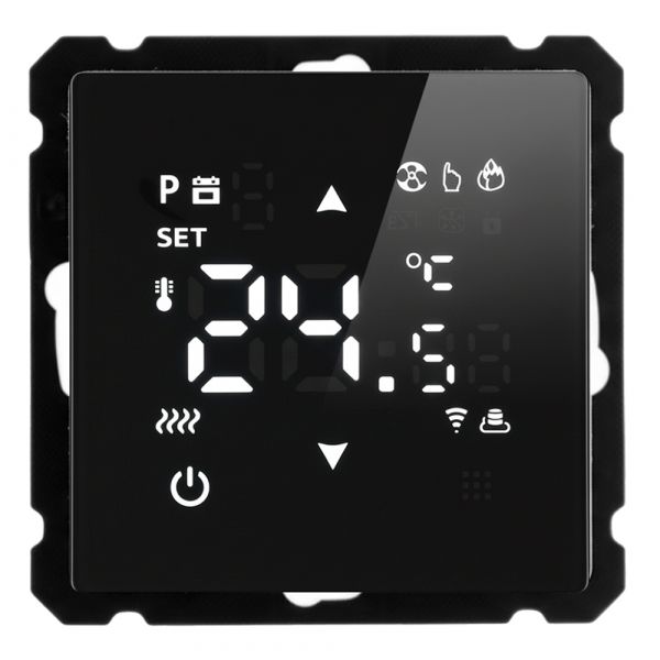 Терморегулятор Wi-Fi (механизм),250В,3500Вт,серия Катрин,черный STEKKER