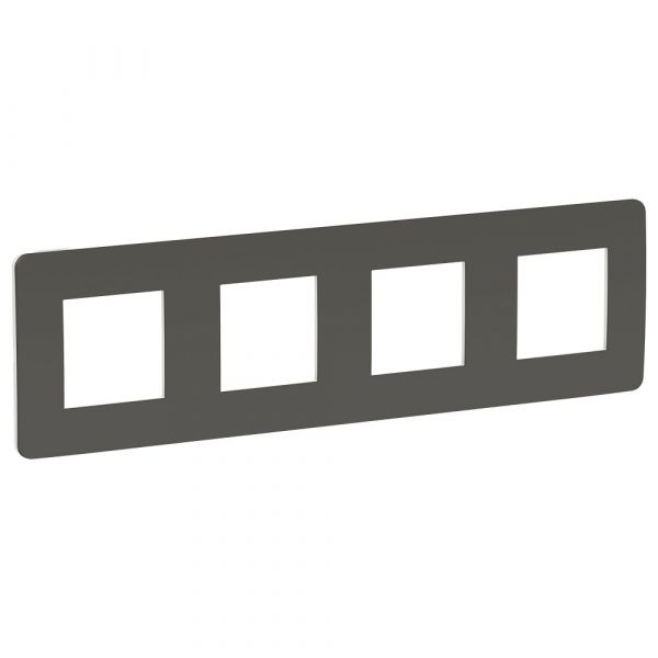 Рамка UNICA STUDIO четырехпостовая дымчато-серый/белый