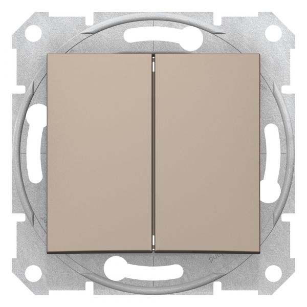 Sedna Переключатель двухклавишный в рамку титан схема 6+6