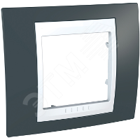 UNICA-Хамелеон Рамка 1 пост серо-зеленый/белая