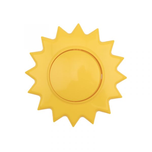 Выключатель одноклавишный KRANZ HAPPY Солнце скрытой установки, желтый