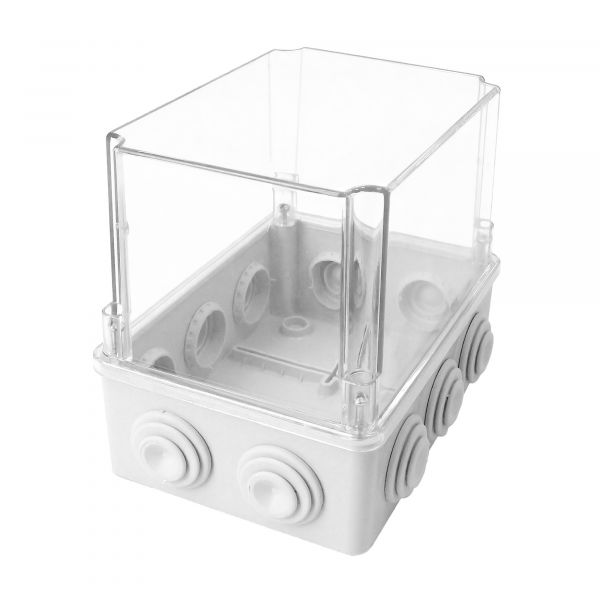 Коробка распределительная с заглушками и прозрачной крышкой  IP54  150x110x140мм  KP-1511/H-TG/KLR