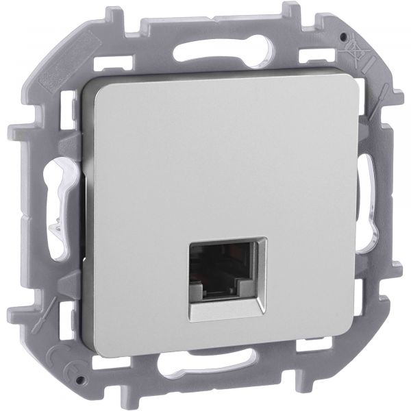 Розетка компьютерная RJ45 категория 6 UTP алюминий INSPIRIA