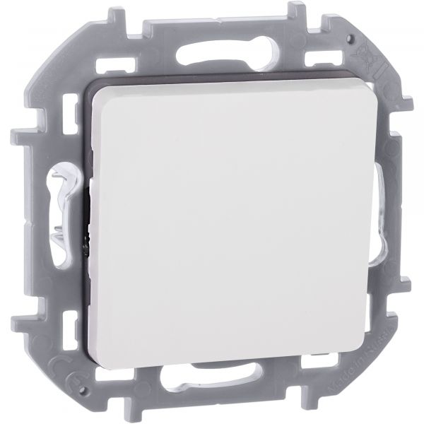 Выключатель 1-клавишный самовозвартный с нормально-открытым контактом 6А безвинтовое крепление белый INSPIRIA