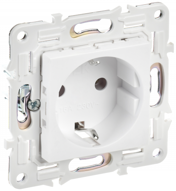 SKANDY Розетка с заземлением без защитных шторок 16А SK-R05W арктический белый IEK